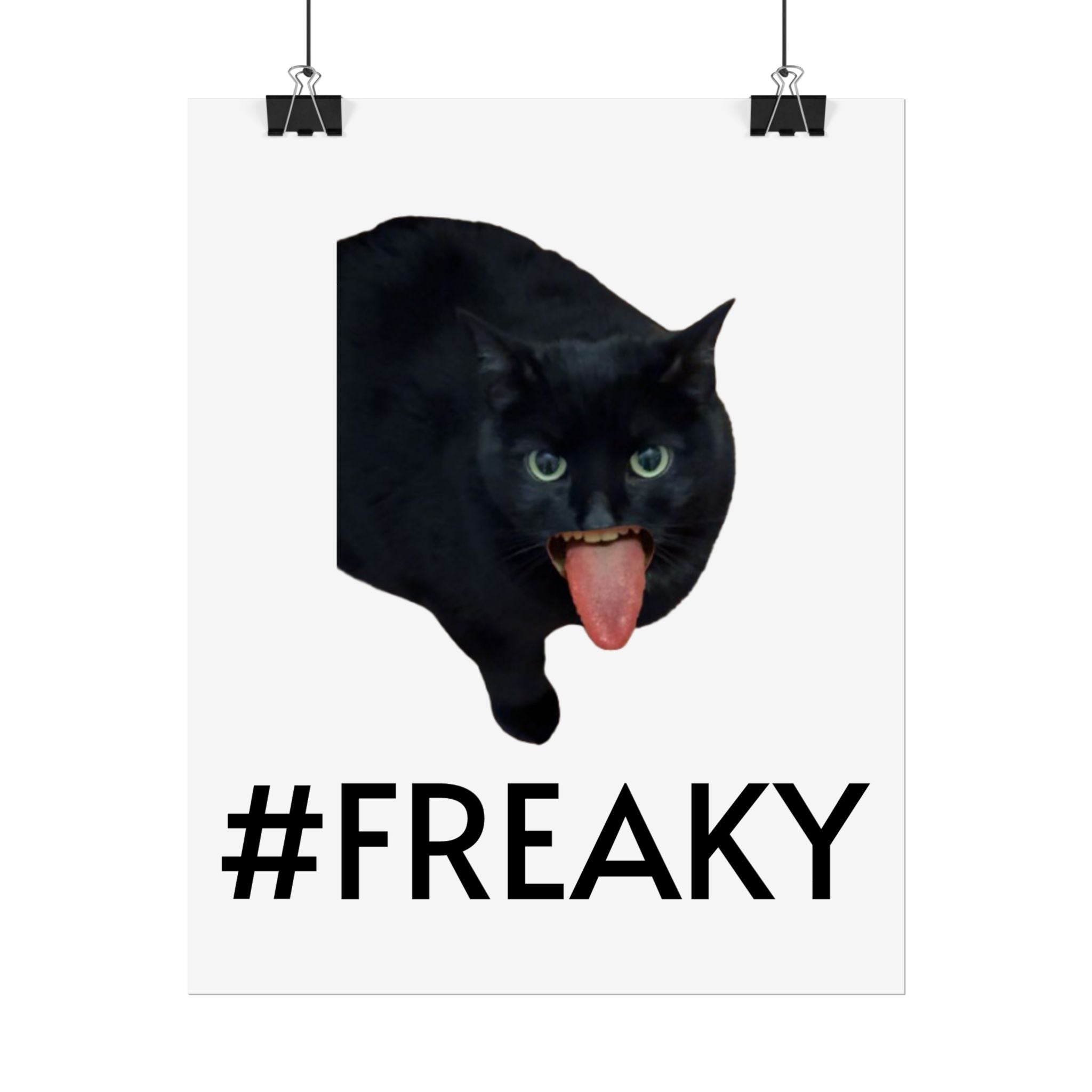 #FREAKY  Cat Poster — Funny Creepy Cat Wall Art (Rolled Poster)