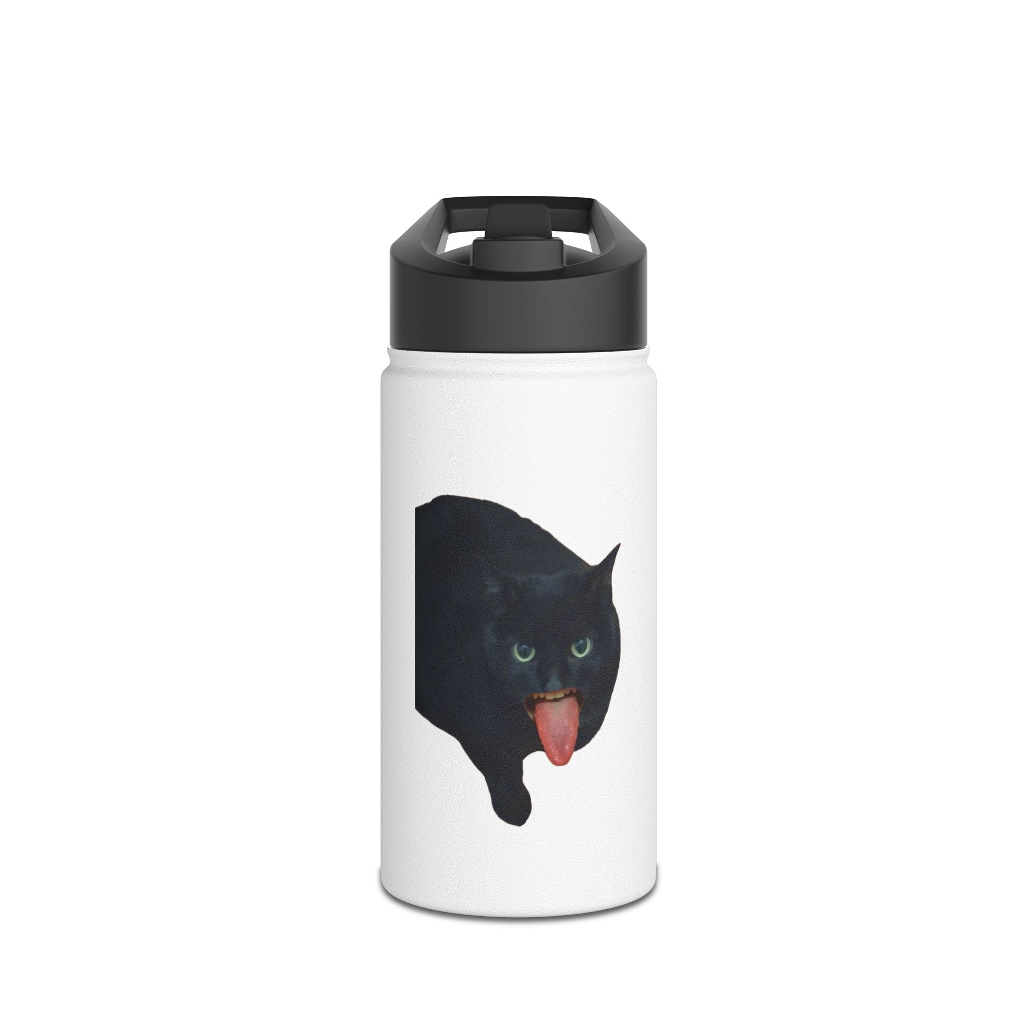 #FREAKY cat Stainless Steel Water Bottle — Cute Gothic Cat Travel Flask
