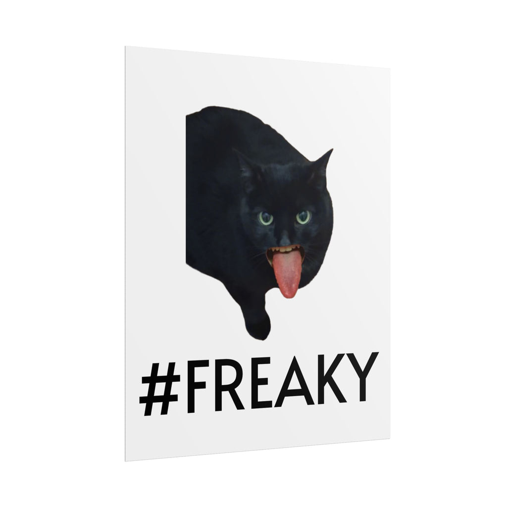 #FREAKY  Cat Poster — Funny Creepy Cat Wall Art (Rolled Poster)