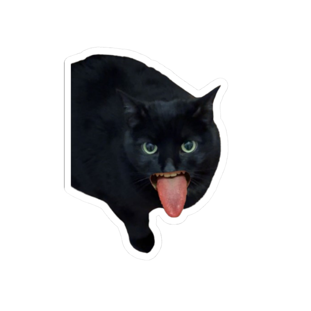 #FREAKY Cat Tongue-Out Sticker – Funny Kiss-Cut Vinyl Decal for Laptops, Water Bottles & Gifts